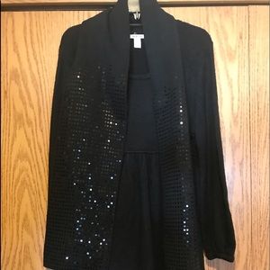 Black sweater with scarf!